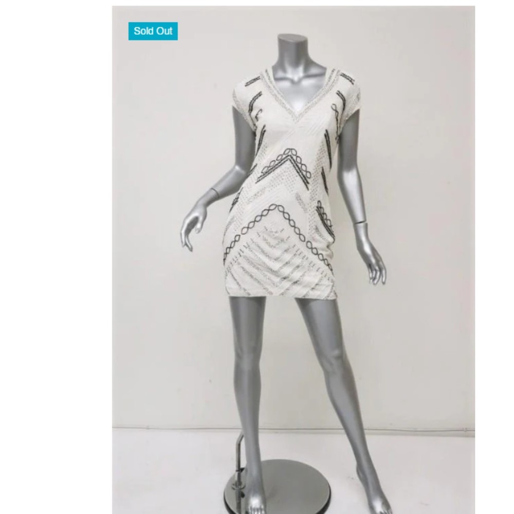 Parker Cream Beaded Dress Size Small Retails $678
